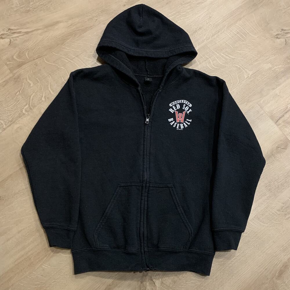 MiLB Worcester Red Sox Woo Sox WooSox Hoodie Youth Boys Medium M (10-12) Black